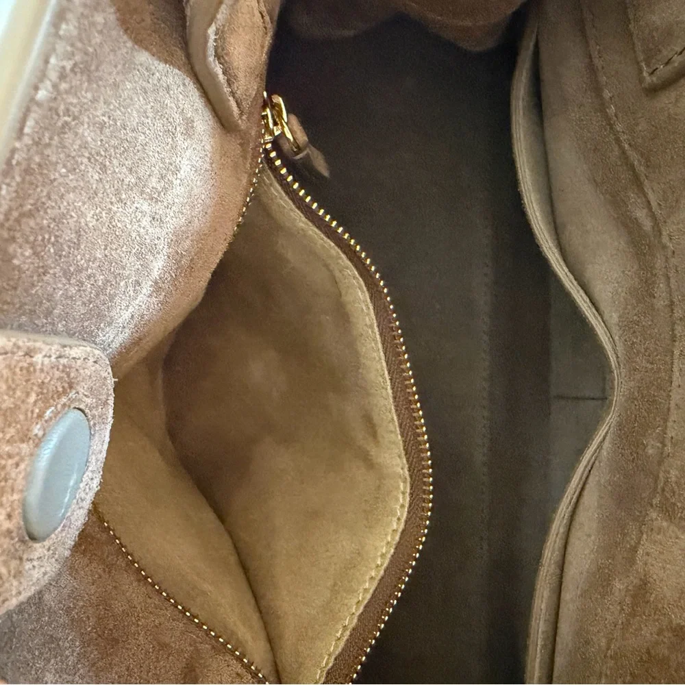 Dash Belted Suede Top-Handle Bag - Picture 3 of 6